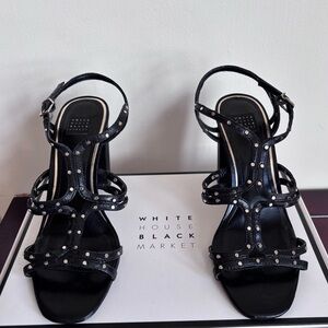 White House Black Market Black Studded Heels